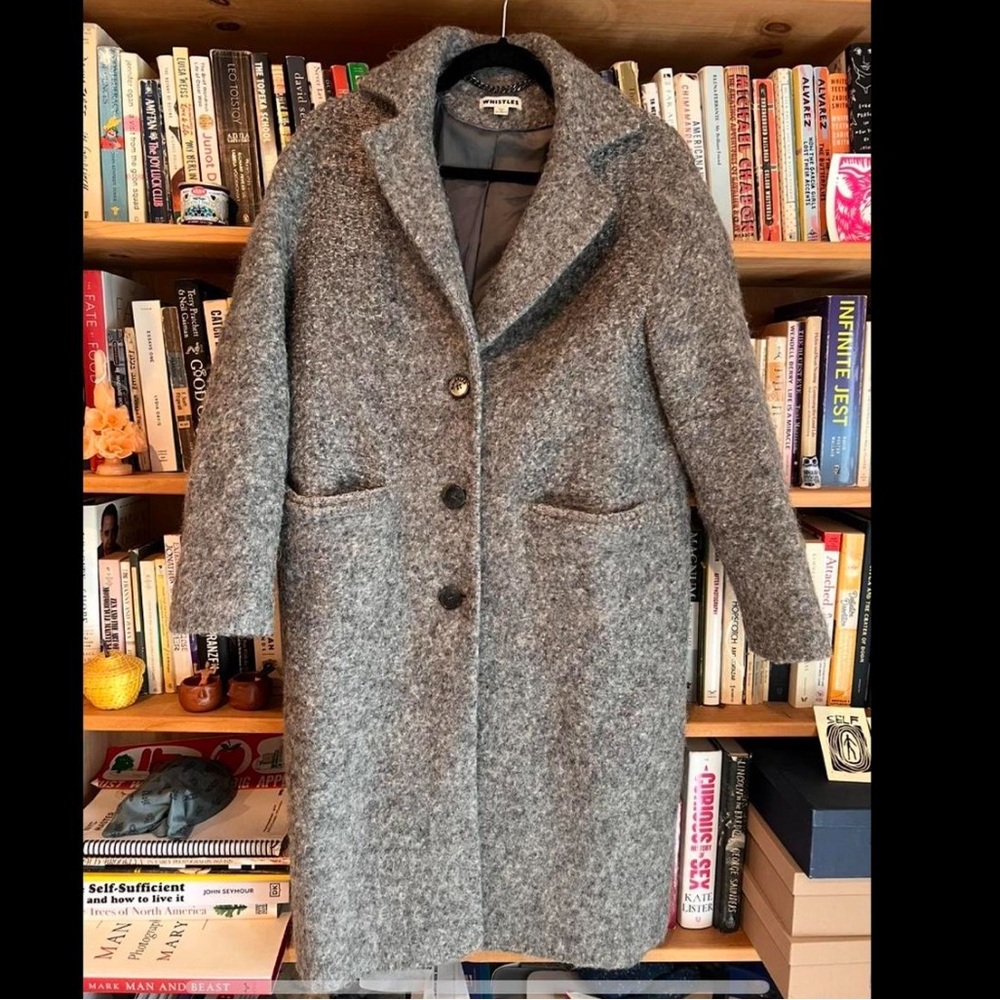 Fuzzy grey coat from Whistles